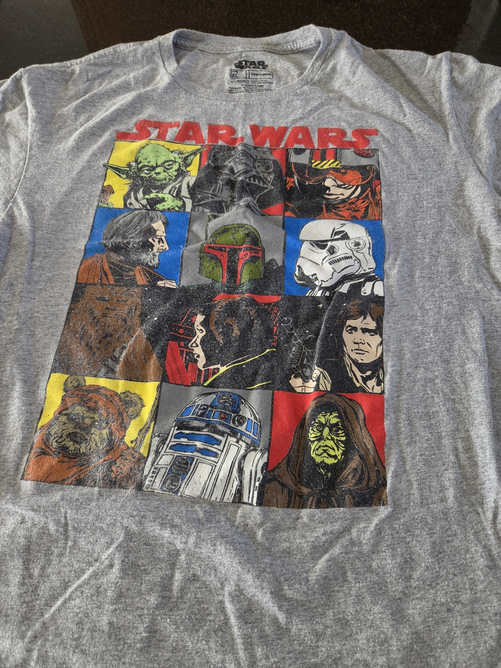 Star Wars Gray Character Grid Graphic Tee